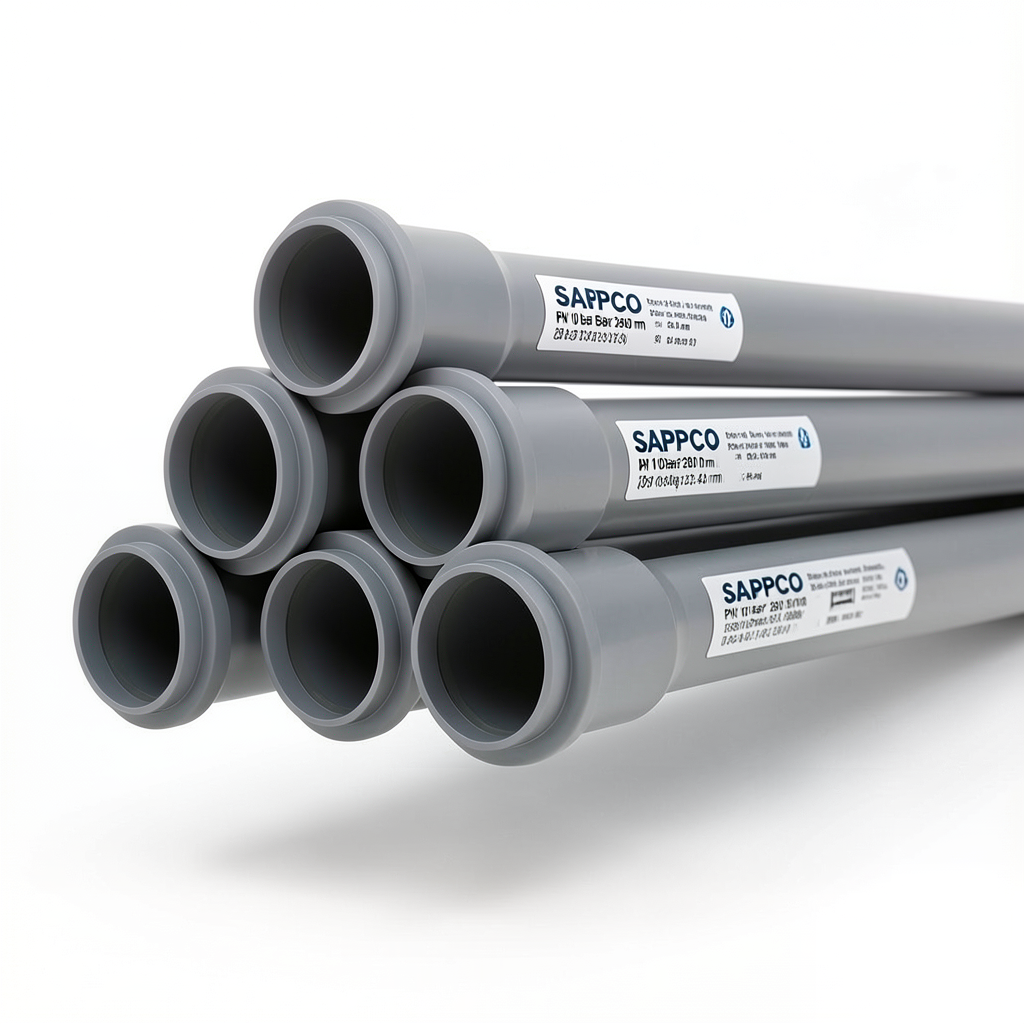 UPVC Pipes PN 10 Bar Size 280 mm Thickness 13.4 mm Gray Color | SAPPCO