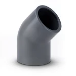 كوع UPVC زاوية 45° مقاس 1¼ انش رمادي غامق، جدول 80