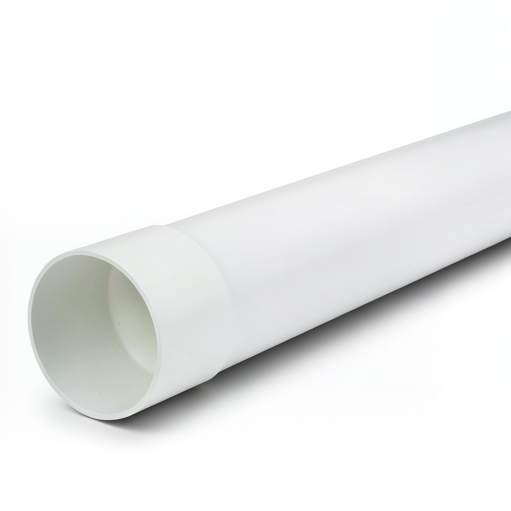 مواسير بلاستيك UPVC مقاس 4 بوصة سماكة 4.90 مم ضغط 160 psi لون أبيض