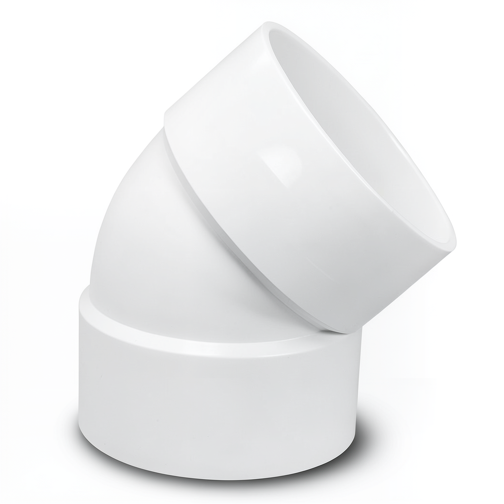 UPVC Plastic Elbow 45° 3 inch White