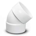 كوع UPVC زاوية 45° مقاس 6 إنش أبيض