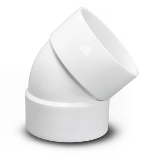 كوع UPVC زاوية 45° مقاس 6 إنش أبيض