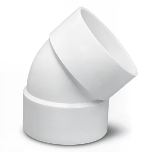 كوع UPVC زاوية °45 مقاس 8 إنش أبيض