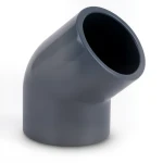 كوع UPVC زاوية 45° مقاس 1¼ انش رمادي غامق، جدول 80