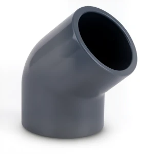كوع UPVC زاوية 45° مقاس 1¼ انش رمادي غامق، جدول 80