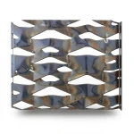 شبك بقلاوة حديد اسود مدرفل على الساخن، سمك 2 مم، عرض 1.22 متر، طول 1 متر، تصميم معماري