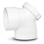 كوع UPVC زاوية °90 بباب مقاس 4 انش لون ابيض