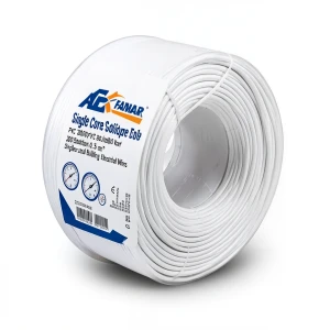 سلك نحاس مصمت احادى النواة معزول PVC 70º مقاس 0.5 مم² 300/500 فولت طول 300 قدم أبيض | شركة الفنار