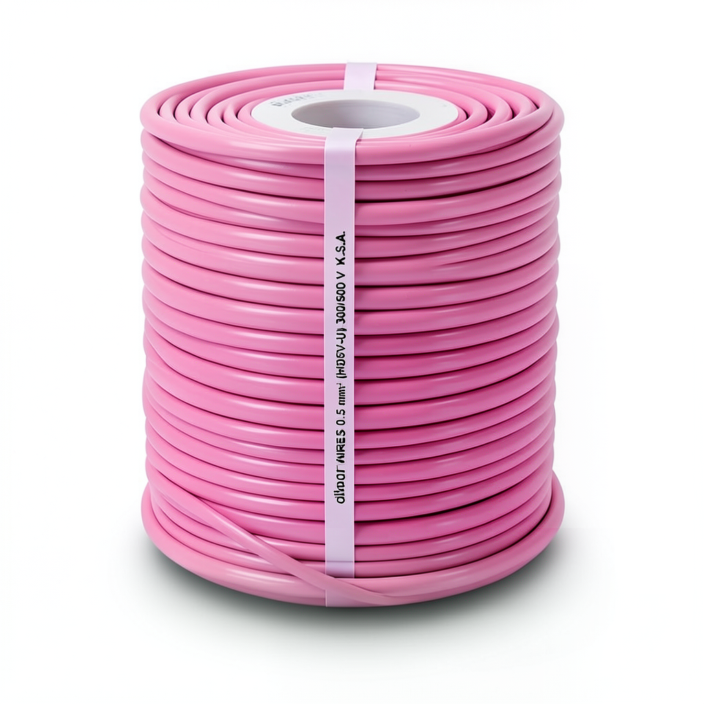 Single Core Solid Copper Cable PVC 70 ºC Insulation 0.5 mm² 300/500 Volt 300 Feet Pink | Al Fanar