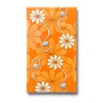 Rectangular Shape Ceramics Walls Size 20x43 cm, Insert Daisy Orange Color