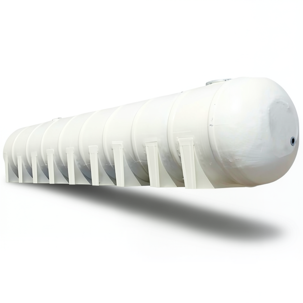 Water Tank Marjan Horizontal Fiberglass 125000 Liter, Diameter 350 cm, Length 1368 cm
