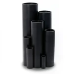 HDPE Plastic Pipe 12.5 Bar Pressure PE 80, 250 mm OD, 18.4 mm Thickness, Black