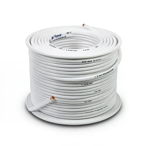 سلك نحاس مصمت مقاوم للحرارة احادى النواة PVC 90º 0.5 مم² 300/500 فولت 300 قدم أبيض | شركة الفنار
