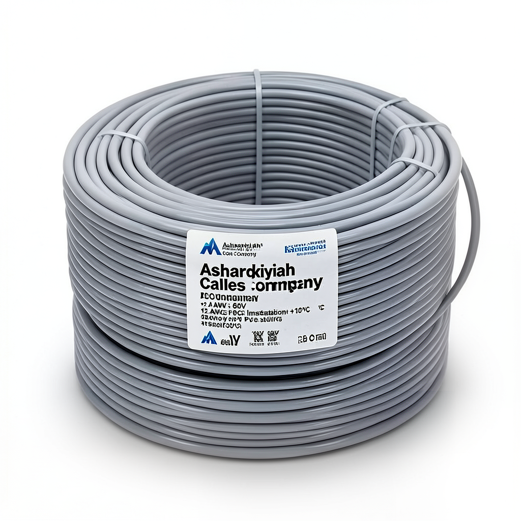 12 AWG Stranded Copper Wire 600 Volt PVC Insulation +105°C Gray | Asharqiyah Cables Company for Industry