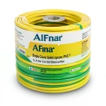 سلك نحاس مصمت احادى النواة معزول PVC 70º مقاس 0.5 مم² 300/500 فولت 300 قدم أصفر مع أخضر | شركة الفنار