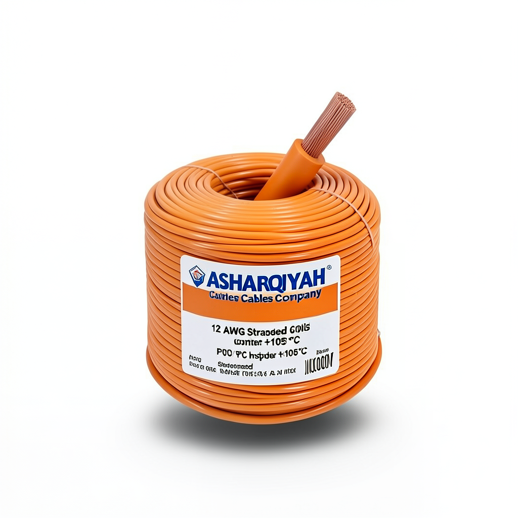 سلك 12 AWG نحاس مجدول عزل PVC +105°C برتقالي 600 فولت | شركة كابلات الشرقية للصناعة