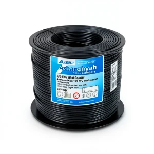سلك امريكي 2/0 AWG نحاس مجدول عزل PVC 105°C أسود 600 فولت 500 قدم | شركة كابلات الشرقية للصناعة