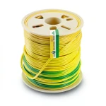 سلك نحاس مصمت احادى النواة معزول PVC 70º مقاس 0.5 مم² 300/500 فولت 300 قدم أصفر مع أخضر | شركة الفنار