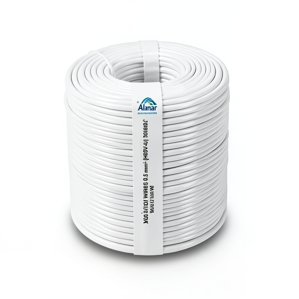 Heat Resistant Single Core Solid Copper Cable PVC 90 ºC Insulation 1 mm² 300/500 Volt 300 Feet White | Al Fanar