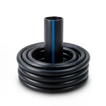 أنابيب HDPE ضغط 12.5 بار PE 80 مقاس 225 mm سمك 16.6 mm لون أسود