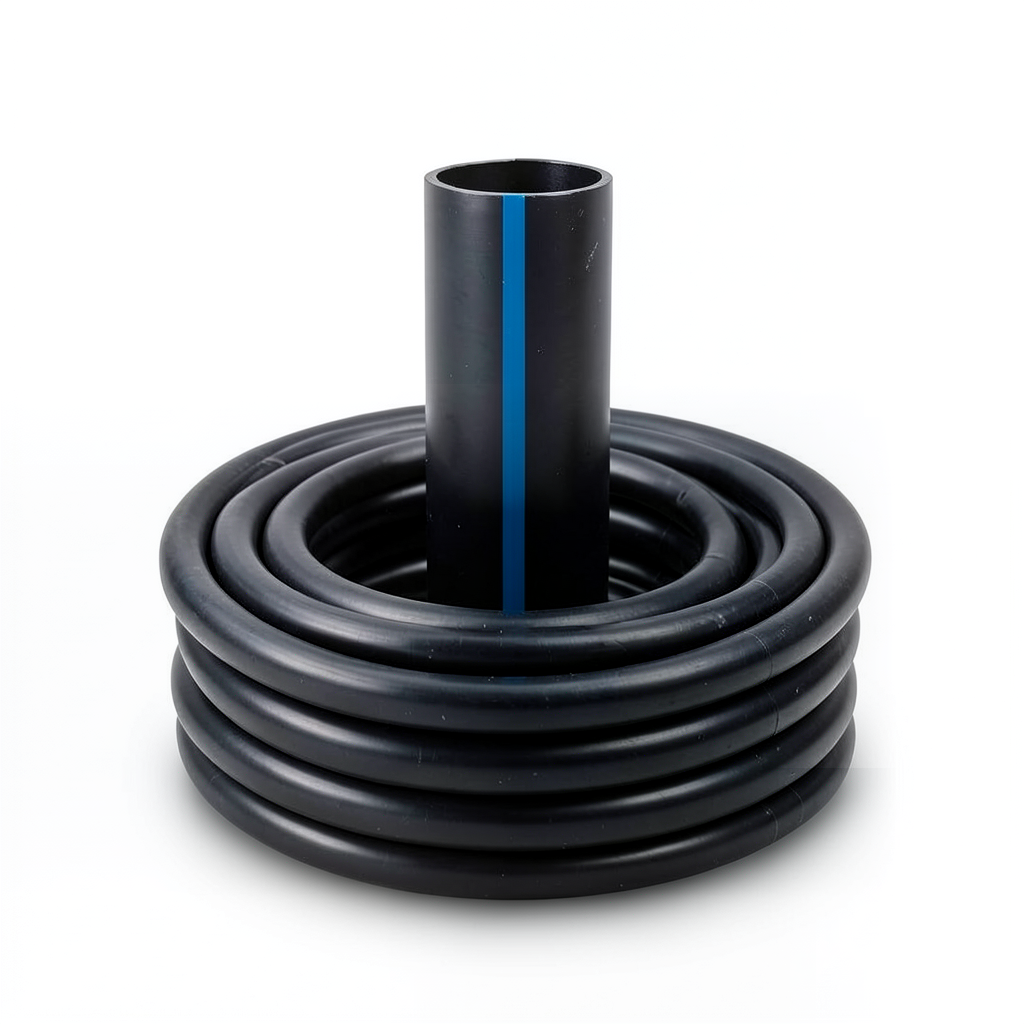 HDPE Pipe Pressure 12.5 Bar PE 80 Size 225 mm Thickness 16.6 mm Black