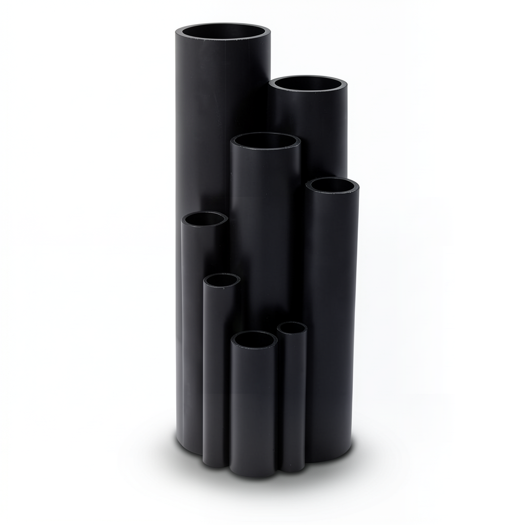 مواسير HDPE ضغط 3.2 بار PE 80 مقاس 125 مم سمك 3.1 مم لون اسود