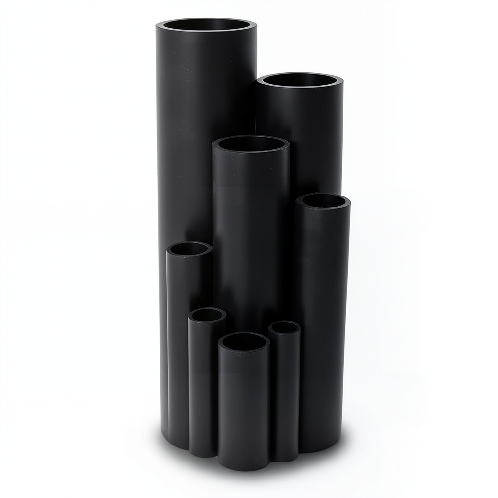 HDPE Pipe Pressure 4 Bar PE 80 Size 90 mm Thickness 2.8 mm Black