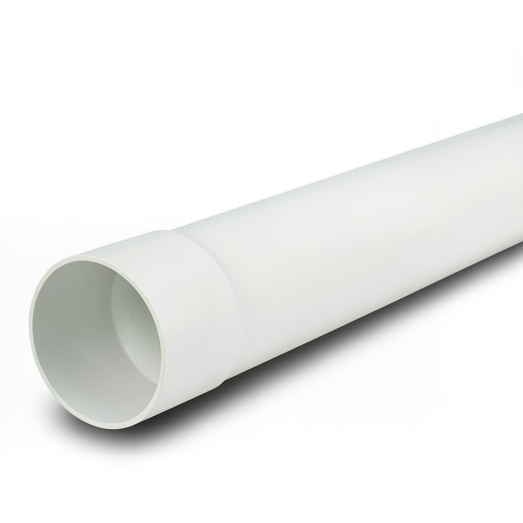 أنابيب UPVC ضغط اسمي 250 psi مقاس 1 1/2 بوصة سماكة 3.35 مم لون أبيض