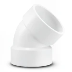 كوع بلاستيك UPVC زاوية 45° مقاس 1/4 1 إنش أبيض