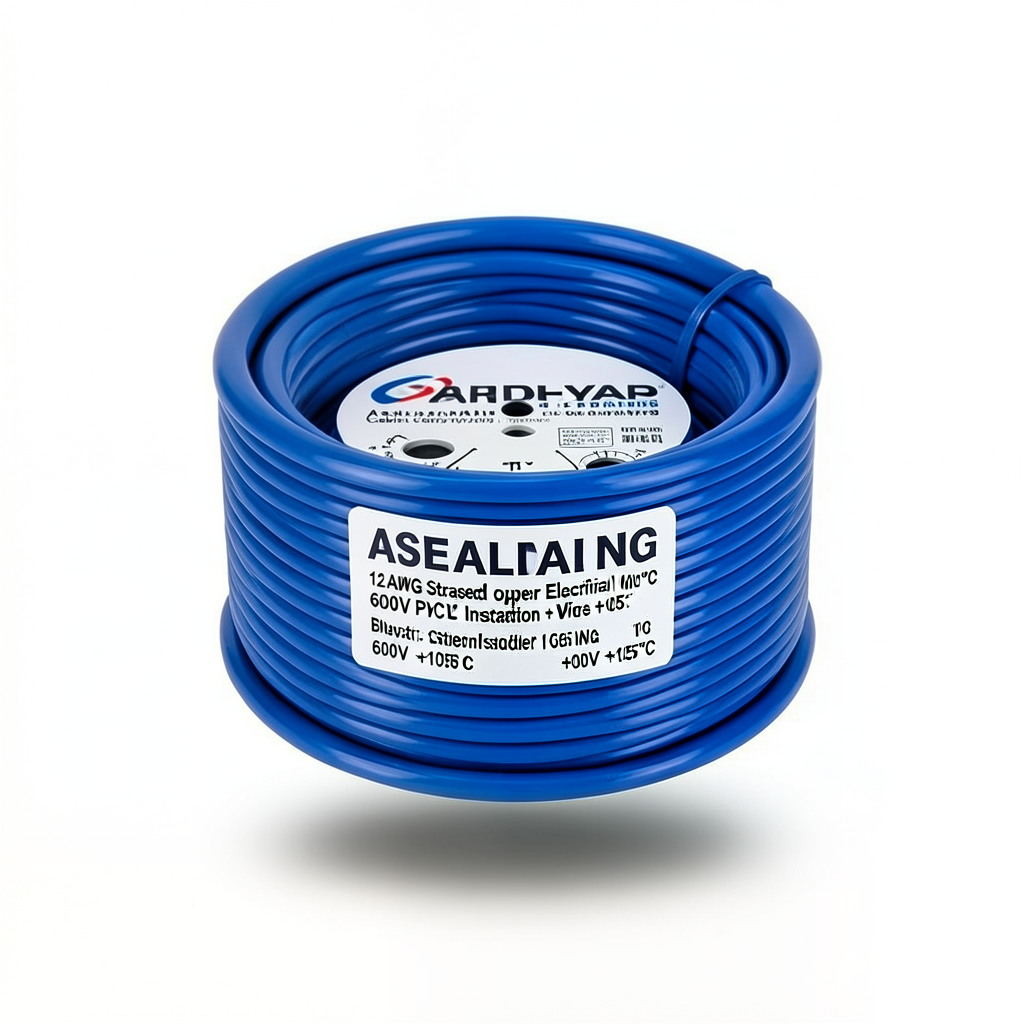 لفة سلك كهرباء 12 AWG نحاس مجدول معزول PVC +105°C ازرق، جهد 600 فولت | شركة كابلات الشرقية للصناعة
