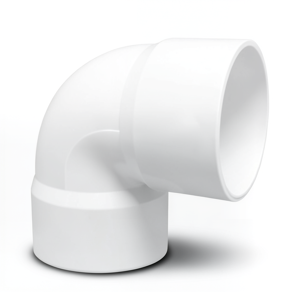 UPVC Plastic Elbow 90° Size 160 mm White Color