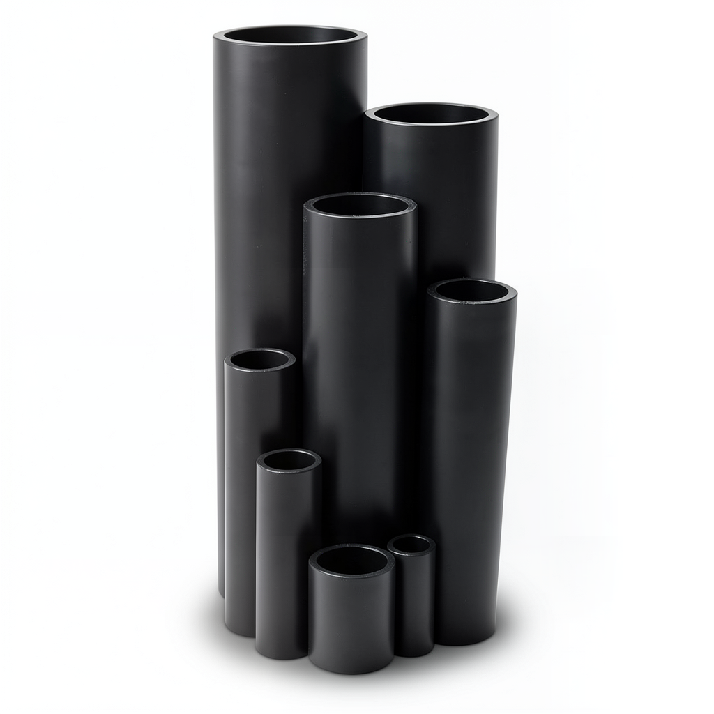 مواسير HDPE ضغط 3.2 بار PE 80 مقاس 125 مم سمك 3.1 مم لون اسود
