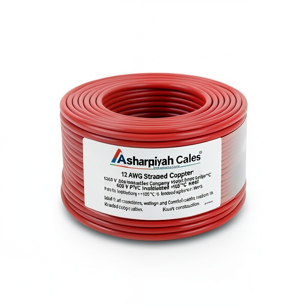 12 AWG Stranded Copper Wire 600 V PVC Insulated +105°C Red | Asharqiyah Cables Company for Industry