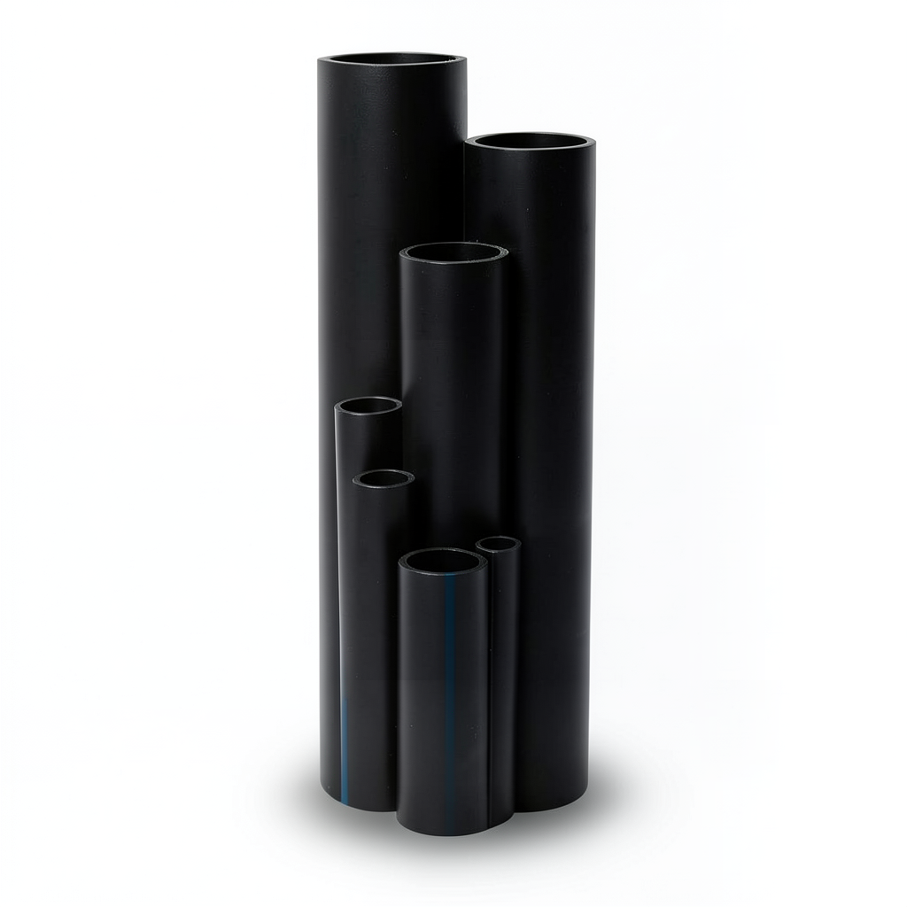 مواسير HDPE ضغط 3.2 بار PE 80 مقاس 140 ملم سمك 3.5 ملم لون اسود