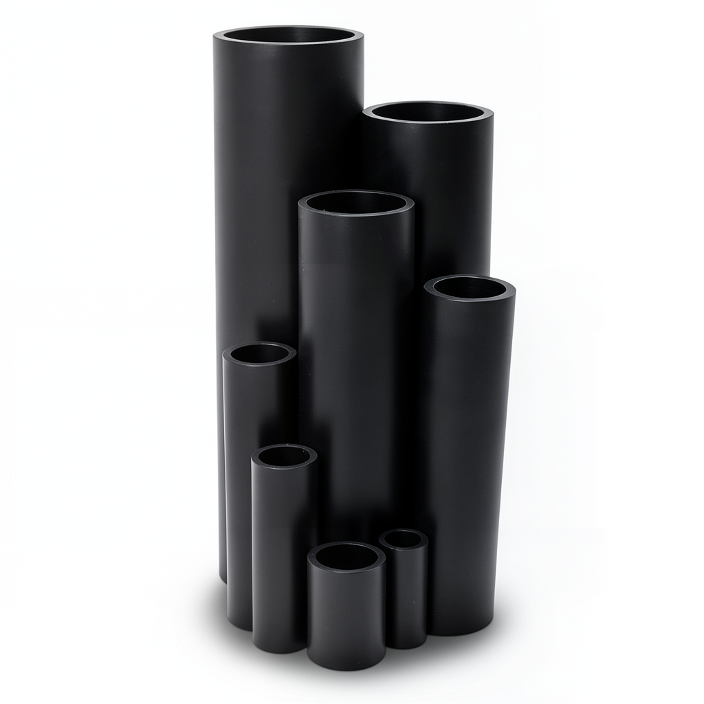 HDPE Plastic Pipe Pressure 3.2 Bar PE 80 Size 160 mm Thickness 4.0 mm Black