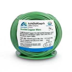 لفة سلك 12 AWG نحاس مجدول معزول PVC +105°C اخضر، 600 فولت | شركة كابلات الشرقية للصناعة