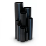 HDPE Plastic Pipe Pressure 4 Bar PE 80 Size 110 mm Thickness 3.4 mm Black