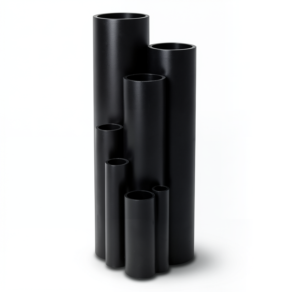 High Density Polyethylene Pipe Pressure 4 Bar PE 80 Size 355 mm Thickness 10.9 mm Black