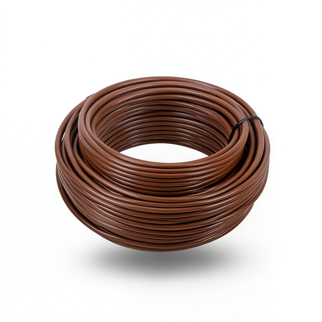سلك كهرباء نحاس شعر 2.5mm 450/750 فولت، عزل PVC، لون بني