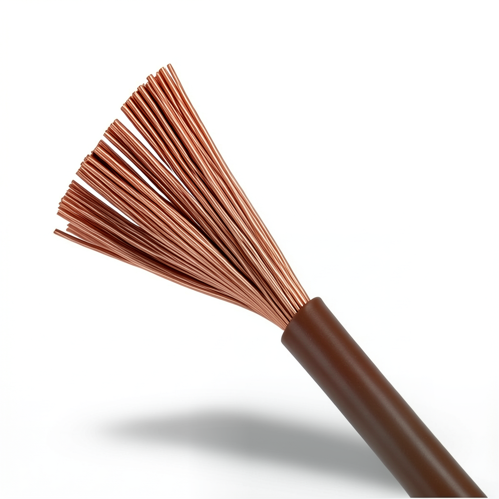 سلك كهرباء نحاس شعر 6mm 450/750V عزل PVC بني