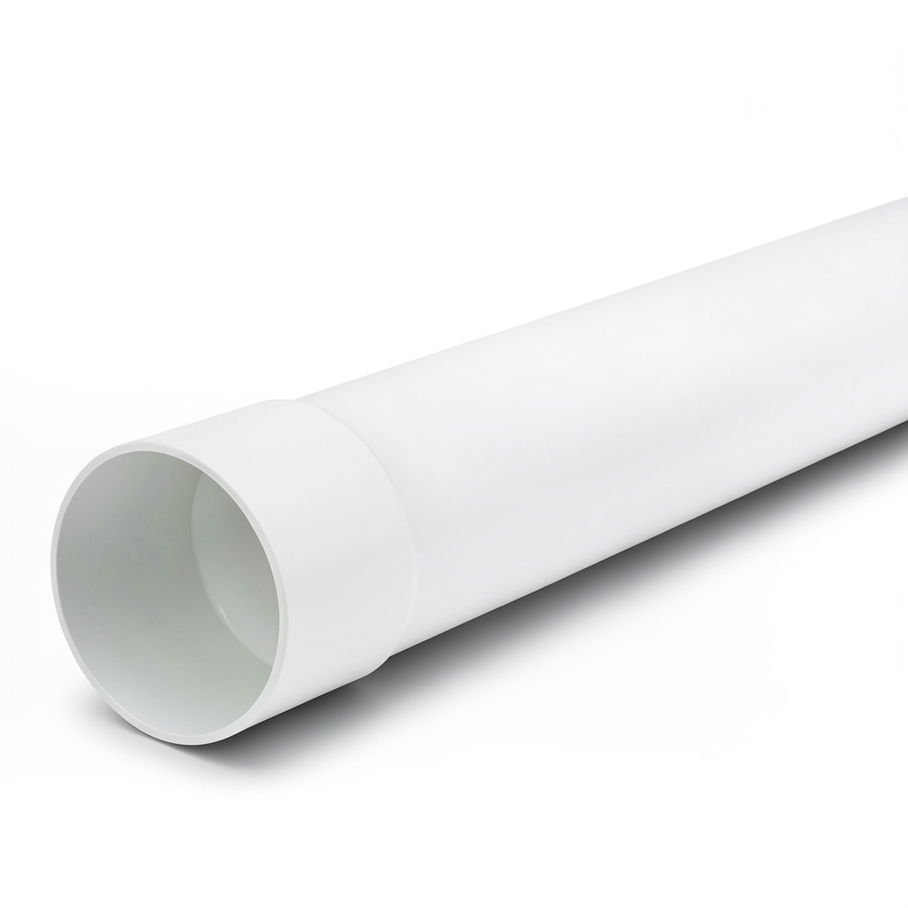 أنابيب UPVC ضغط اسمي 22 psi مقاس 4 إنش سماكة 6.10 mm لون أبيض
