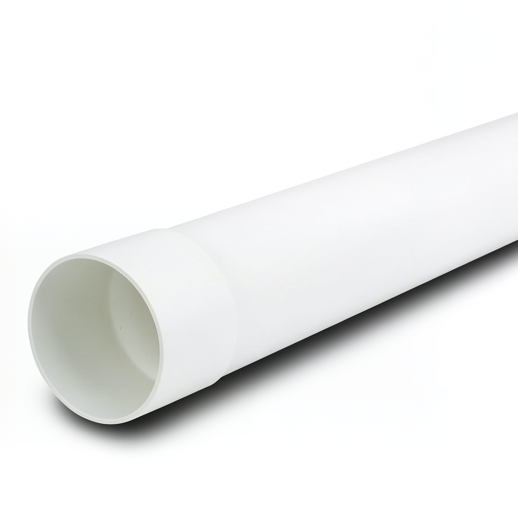 أنابيب UPVC ضغط اسمي 250 psi مقاس 1 1/2 بوصة سماكة 3.35 مم لون أبيض