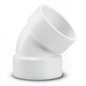 كوع بلاستيك UPVC زاوية 45° مقاس 1/4 1 إنش أبيض