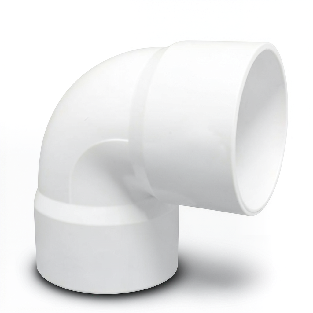 UPVC Plastic Elbow 90° 4 Inch White, Schedule 40