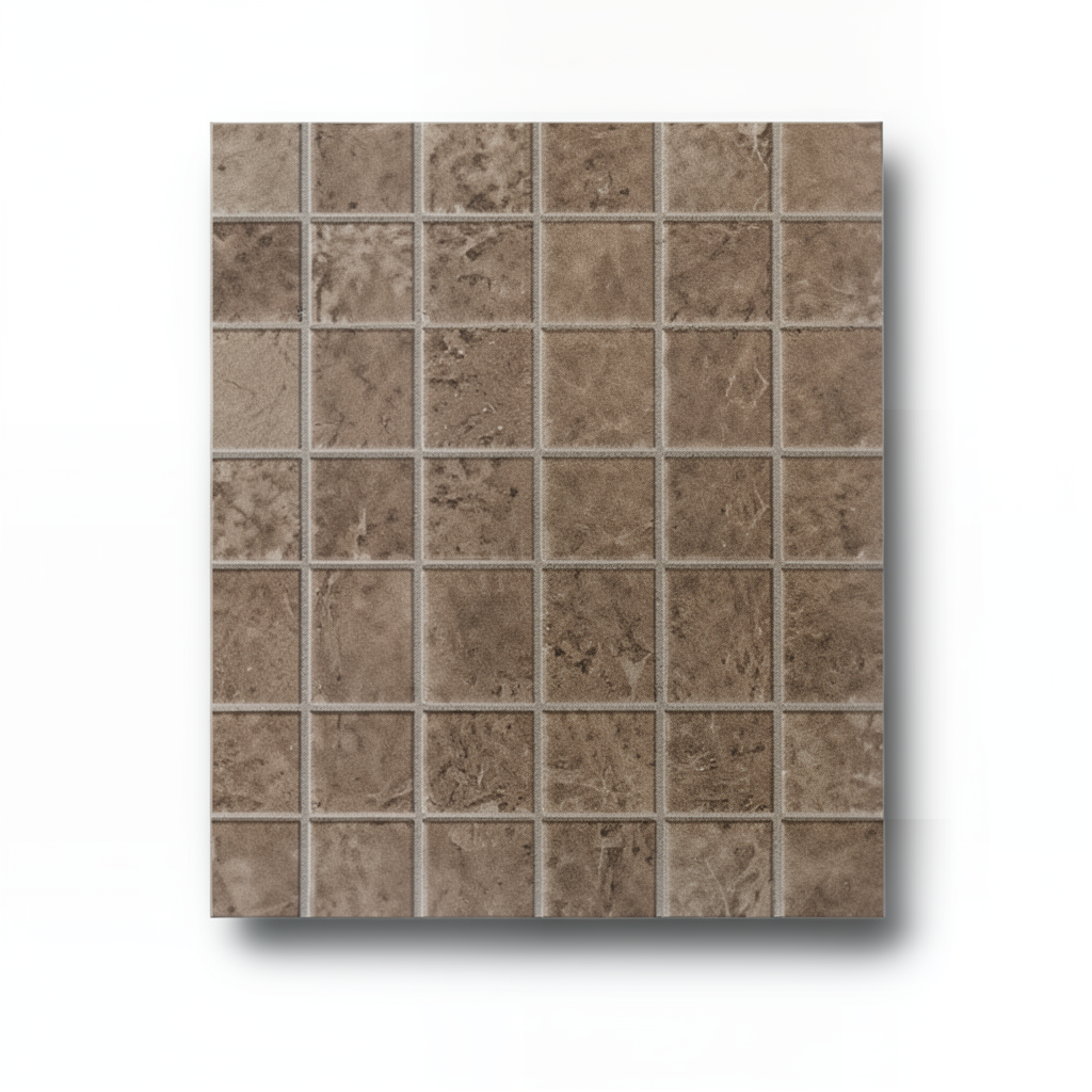ارضيات ديكور بورسلان أبعاد 30×30 سم، سمك 9 مم، لون بني تصميم ستون