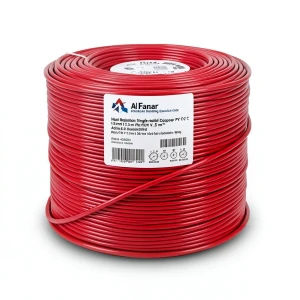 سلك نحاس مصمت مقاوم للحراره احادى النواة عزل PVC 90º 1.5 مم² قطر 2.8 مم احمر 450/750 فولت طول 300 قدم | شركة الفنار