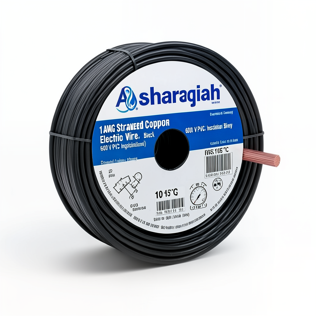 10 AWG Stranded Copper Electric Wire 600 V PVC Insulation Black | Asharqiyah Cables Company for Industry