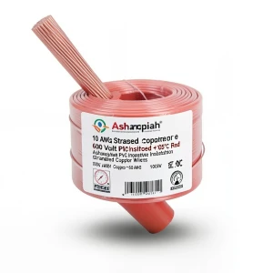 10 AWG Stranded Copper Wire 600 Volt PVC Insulated +105°C Red | Asharqiyah Cables Company for Industry