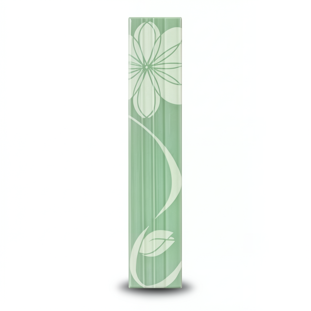 Ceramics Walls Size 7x43 cm, Listel Daisy Green Color