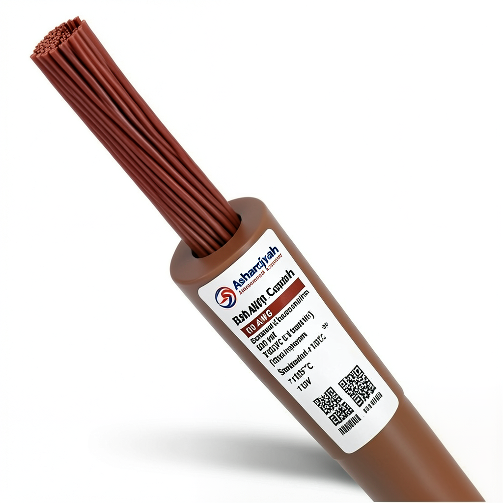 10 AWG Stranded Copper Wire 600 Volt PVC Insulated +105°C Brown | Asharqiyah Cables Company for Industry